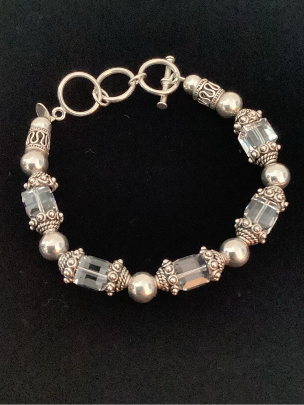 Silpada Sterling silver & Swarovski Crystal charm bracelet